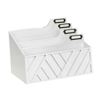 FashionCha Mail Organizer Countertop Accessories 4 Compartments Letter Holder Letter Sorter White