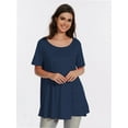 thumbnail image 3 of Women's Plus Size Short Sleeve V-Neck T-Shirt - Casual Summer Tops, Comfortable Breathable Tee Shirt, 3 of 6