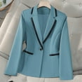 thumbnail image 2 of Lime Green Jacket for Women Fall Winter Long Sleeve High Neck Spandex Work Office Elegant Brunch Plain Jacket Blazers Coat Women Button 2025 Clothing Fashion S, 2 of 6