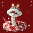 thumbnail image 3 of 25.6" Chinese New Year Plush, 2025 Lunar New Year Snake Plush Toy with 3D Hat & Cute Expression, Soft and Cute Cartoon Snake Stuffed Plush for Chinese New Year Gifts Blessing (Red), 3 of 9
