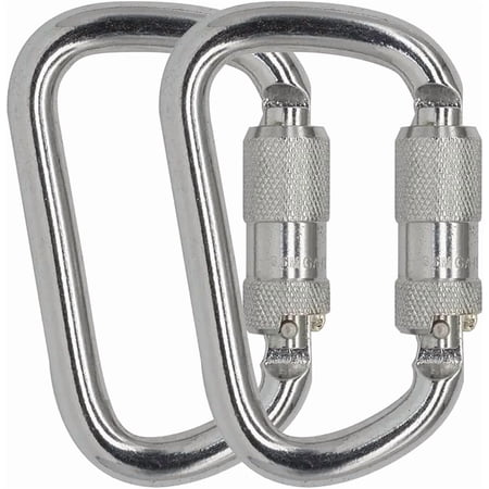 Auto Locking Carabiner 45KN=10000lbs Heavy Duty Large Clip Climbing Carabiner Twist Lock Carabiners for Rock Climbing Camping Gym Rescue (CE Rated D Shape)