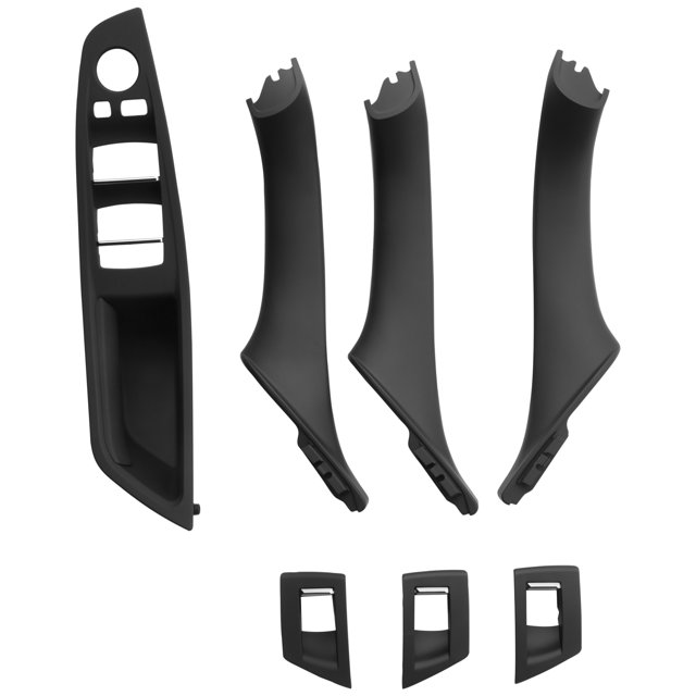 7Pcs Car Inner Door Handle Window Lift Switch Armrest Panel For- 5 Series F10 F11 F18 2010-2017 RHD 51417225875 RHD,3 x Door handle panel 1 x Armrest panel 3 x Window switch,black