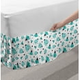 thumbnail image 2 of Insects Bed Skirt, Cartoonish Design Pattern with Flowers Beetle and Bugs, Elastic Bedskirt Dust Ruffle Wrap Around for Bedding Decor, 4 Sizes, Seafoam Dark Seafoam, by Ambesonne, 2 of 2