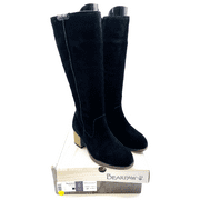BEARPAW Women's Anthracite Tall Suede Boots- Black, Size US 6M
