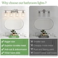 thumbnail image 2 of 4-Light Bathroom Light Fixtures, Brushed Nickel Vanity Lights with Clear Glass Shades, Modern Bathroom Wall Lamp for Mirror Living Room Cabinet Bedroom Porch, 2 of 14