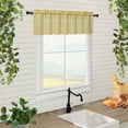 thumbnail image 2 of Coolmee Rustic Farmhouse Linen Blend Crude Window Curtain Valances for Living Room, Yellow, 52x15 inch, 2 of 7