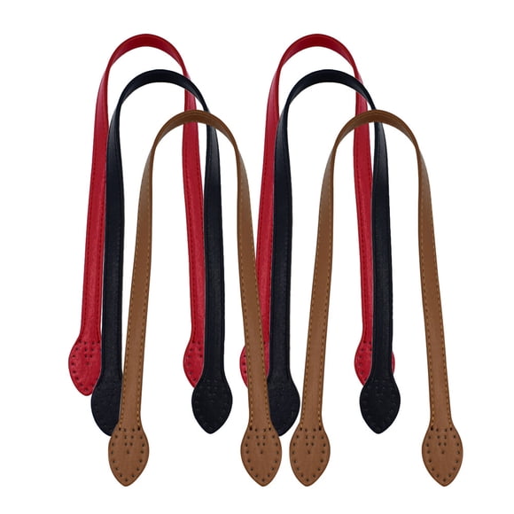 BRIGHTFUFU Manijas de bolsas de cuero de 6 piezas de 6 piezas Correa de bolso de bolso duradero Cinturón de bolso para mujeres rojo+negro+amarillo marrón