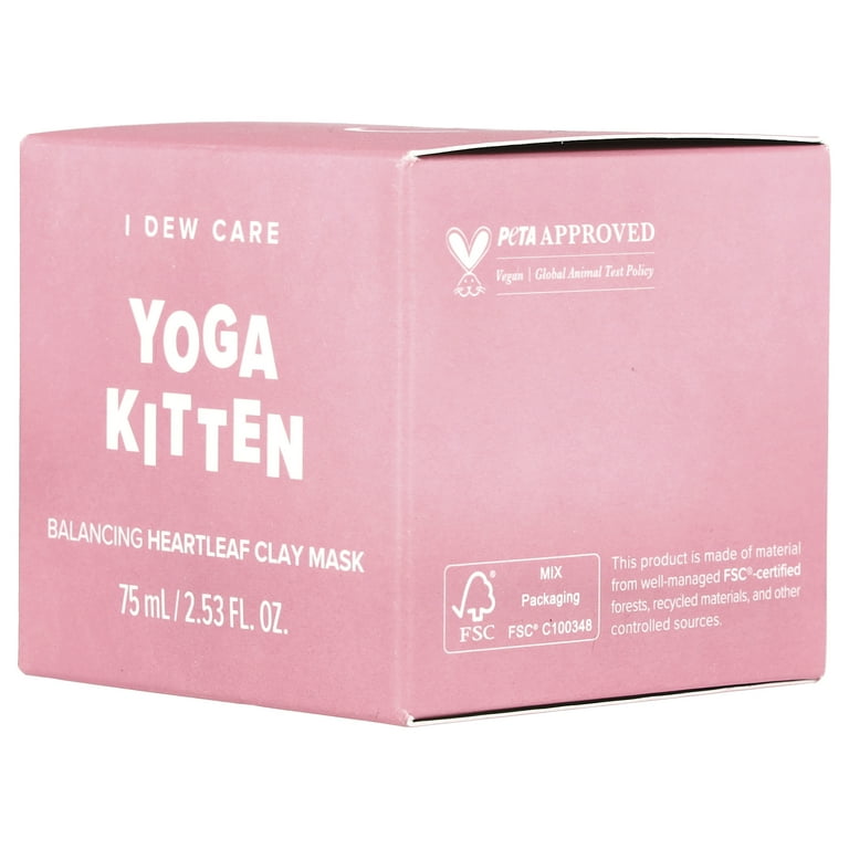 I Dew Care Yoga Kitten, Balancing Heartleaf Clay Beauty Mask, 2.53