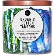 L. Organic Cotton Regular + Super Absorbency Compact Tampons 30 Count