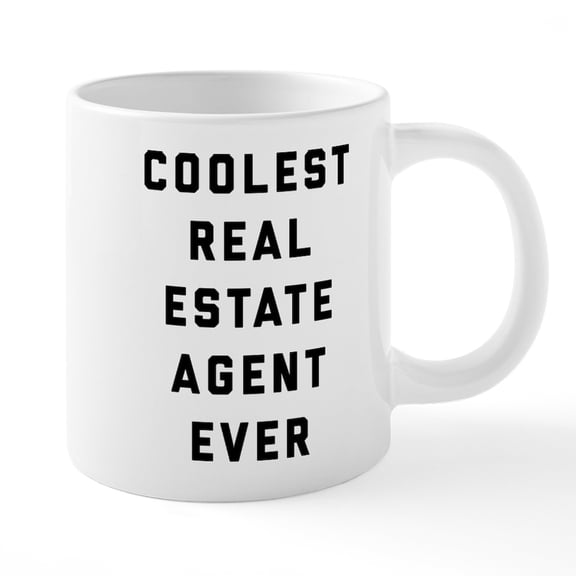 CafePress - Coolest Real Estate Agent E - 20 Oz White Ceramic Mega Mug