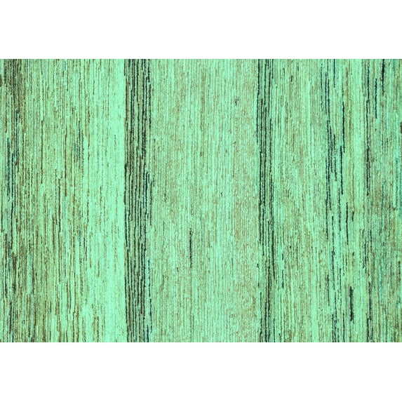 Ahgly Company Indoor Rectangle Abstract Turquoise Blue Modern Area Rugs, 6' x 9'