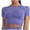 Dark Blue, variant on Active Tops Women Solid Color Sports Yoga Clothing Top for Fitness and Running High Elastic Short Sleeve Performancewear Purple S