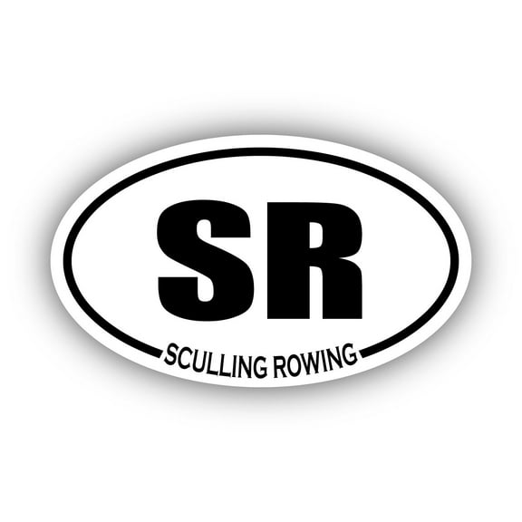 Sculling Rowing SR Oval Bumper Sticker 3M Vinyl Decal 3 in x 5 in