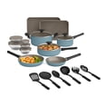 thumbnail image 2 of Bella 21 Piece Ceramic Non-Stick Cookware and Utensil Set, Surf, 2 of 8