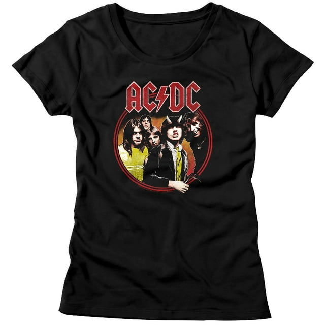AC/DC T-Shirt Femme Groupe de Musique Hard Rock Highway To Hell Circle