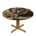 thumbnail image 3 of WYYP Lion, Cub, Poem Lion, Cub, Poem Round Tablecloth 100% Polyester Fiber Table Cloth White, 3 of 8