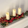 thumbnail image 4 of Ornativity Christmas Décor Candle Holder – Xmas Themed Candle Holder Centerpiece Decorations with Red and Gold Berries and Evergreens, 4 of 7