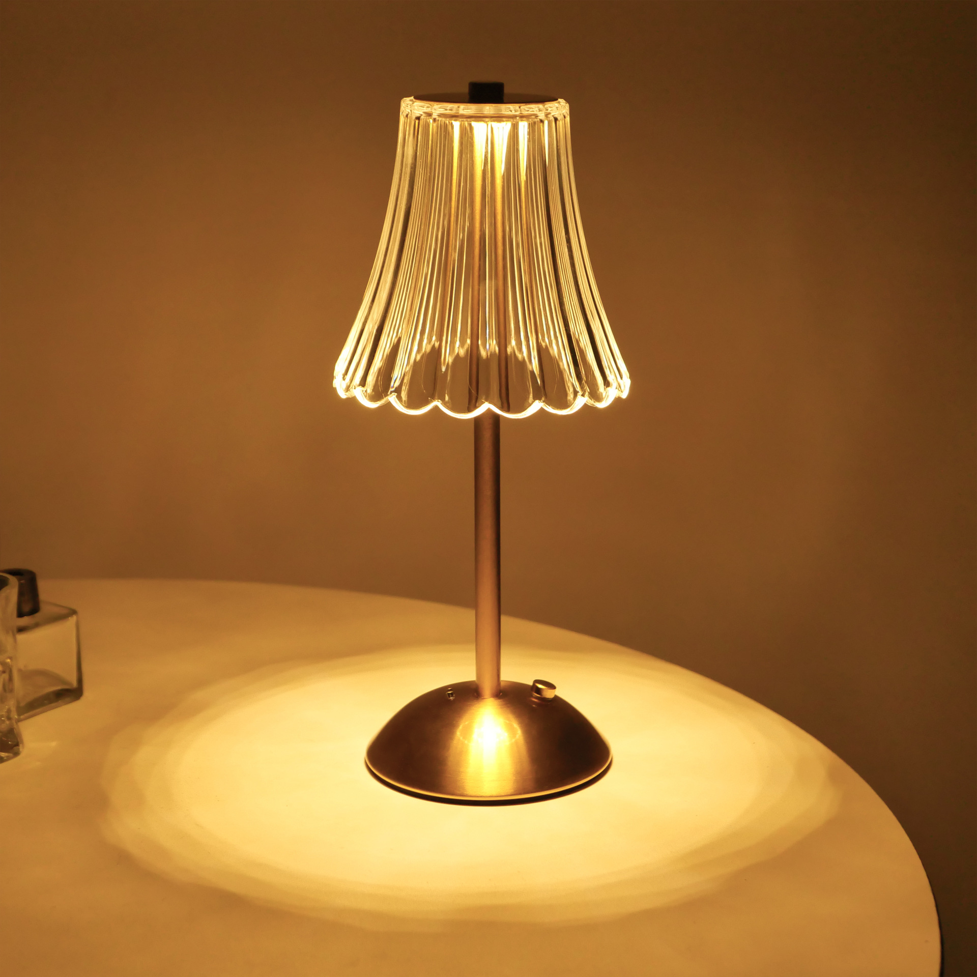 LED Portable Cordless Gold Table Lamp Touch Battery Operated Rechargeable Desk Lamp 3 Color Dimmable for Bedroom Living Room Dining