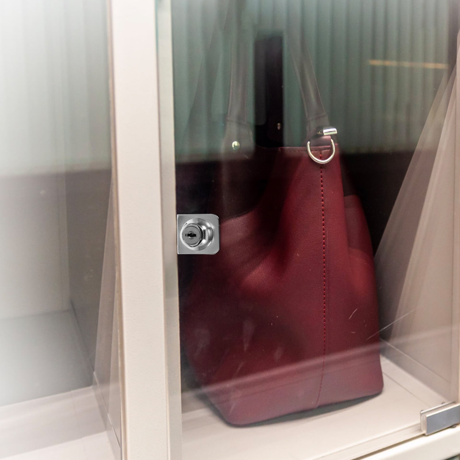 unbranded 4pcs Sliding Glass Door Lock Glass Showcase Lock Display Cabinet Lock Anti-theft Lock