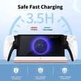 thumbnail image 2 of Charging Stand for PlayStation Portal, Enhanced Stability Charger Dock or Station with On/Off RGB Light and Type-C Cable, Pogo Pin Adapter and 30° Comfort Angle Design for PS Portal (White), 2 of 7