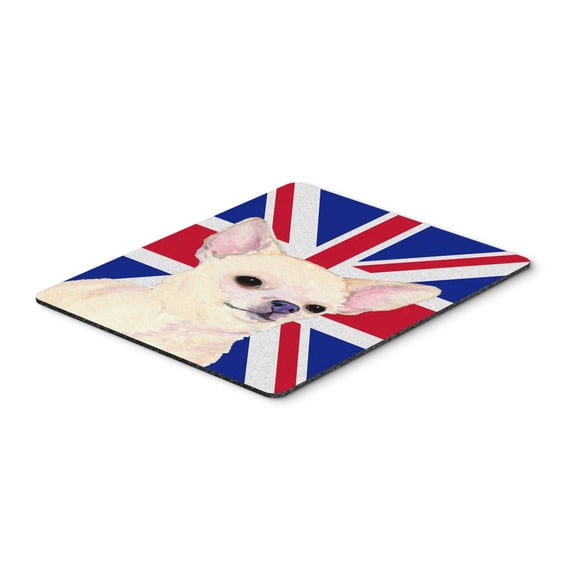 "Chihuahua with English Union Jack British Flag Mouse Pad Hot Pad or Trivet"