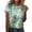 Green, variant on Womens Work Shirts Short Sleeve 3D Print Loose Type Petite Clothing for Women,White,5XL