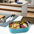 thumbnail image 4 of pvdgvd Student Two-Compartment Lunch Box with Tableware, Portable Travel Mould & Microwave Safe, Lightweight & Leakproof, Ideal for School, 4 of 9