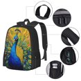 thumbnail image 4 of Lafuoo Peacocks Pattern Large Capacity Backpack, Durable Adjustable Straps Campus, Travel, Work Computer Backpack, Unisex-One Size, 4 of 7