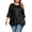Black, variant on SuTry Plus Size Womens Crew Neck Tunic Blouse Three Quarter Ruffle Cuff Asymmetric Double Ruffle Hem Loose Flowy Casual Daily Wear Top