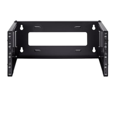 NavePoint 4U Patch Panel Bracket Wall Mount Patch Panel Rack for 19” Networking Equipment – Expandable Mounting Depth 9.5” to 15.5” 4U IT Rack 40lbs Weight Capacity