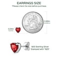 thumbnail image 6 of ChicSilver 925 Sterling Silver Heart Birthstone Earrings, Synthetic Garnet Studs Cute Gift for Birthday Valentine's Day, Party & Daily Wear Accessory for Women, 6 of 9