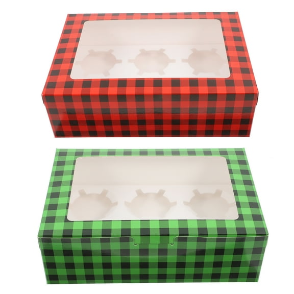 LABSERRON Cake Boxes Paper Assorted Color For Baked Goods Christmas Goodie Boxes 12Pcs 9.3x6.2x3In