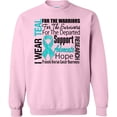 thumbnail image 2 of Inktastic Ovarian Cancer I Wear Teal Ribbon Tribute Adult Sweatshirt, 2 of 4