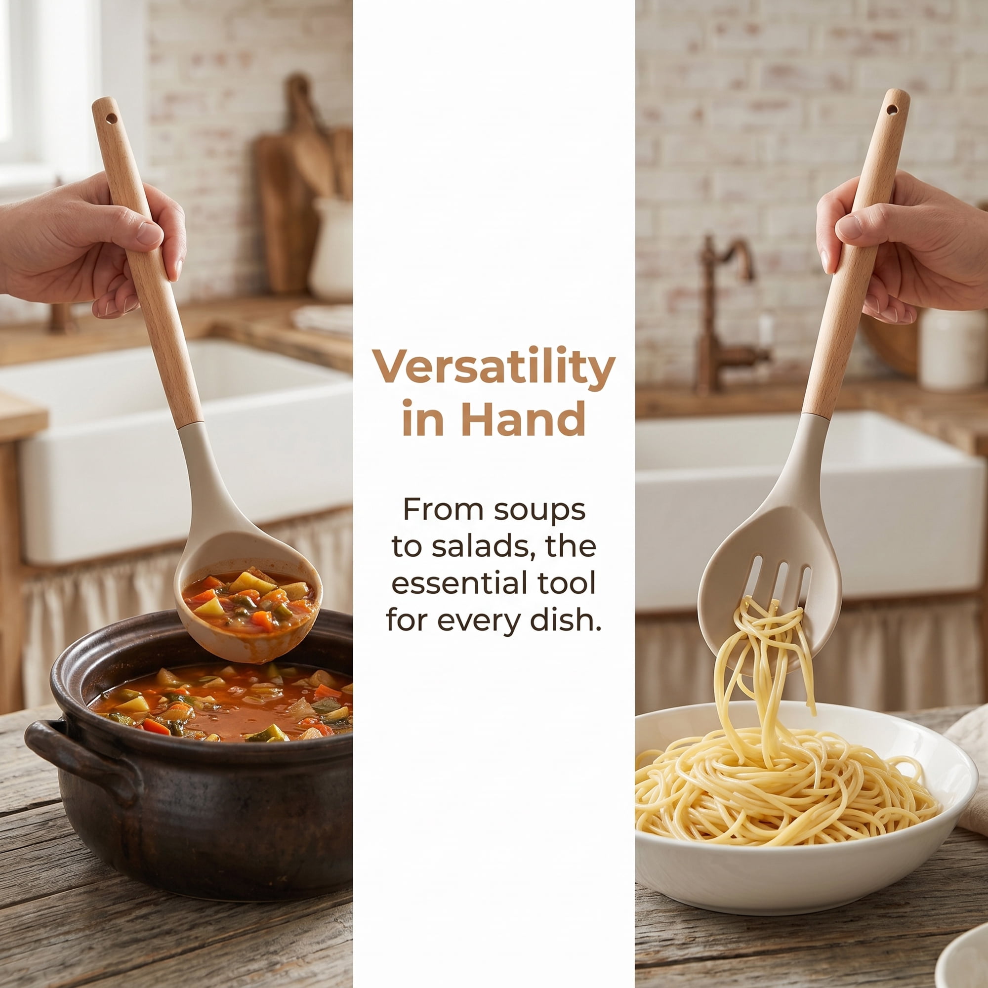 Unique Bargains 4 Pcs Cooking Utensil Set for Non Stick Cookware and Gadgets Khaki