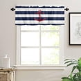 thumbnail image 3 of Anchor Valances for Windows Nautical Theme Red Anchor Navy Blue White Stripes Rod Pocket Short Window Valance Curtains Holiday Home Decor Window Treatment for Kitchen Living Room Bedroom 54x18in, 3 of 5