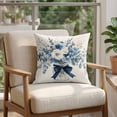 thumbnail image 4 of 16x16 Pillow Covers Set of 2, Blue Spring Floral Square Throw Pillow Covers for Couch/Sofa/Living Room, Watercolor Summer Flowers Vintage Decorative Soft Pillowcases for Couch Throw Pillows, 4 of 9