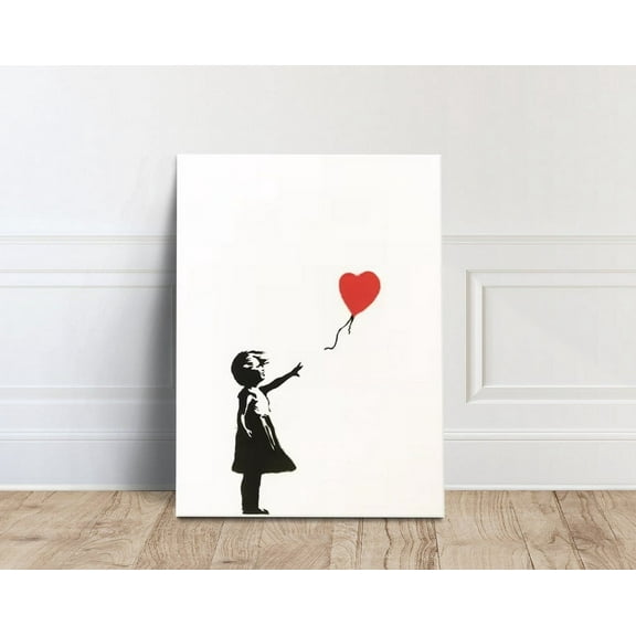 Kna Prints - 1 Pc Poster Banksy Red Balloon Girl Print On Print , Wall Art, UNFRAMED-8x12