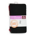thumbnail image 2 of Wonder Nation Girls Cable Ribbed Tights, 2-Pack, Sizes S-L, 2 of 4