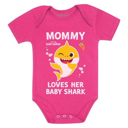

1st Mothers Day Baby Shark Doo Doo Doo Outfit Mom Gifts Baby Boy Girl Bodysuit Loves Baby Shark Wow pink 6M (3-6M)