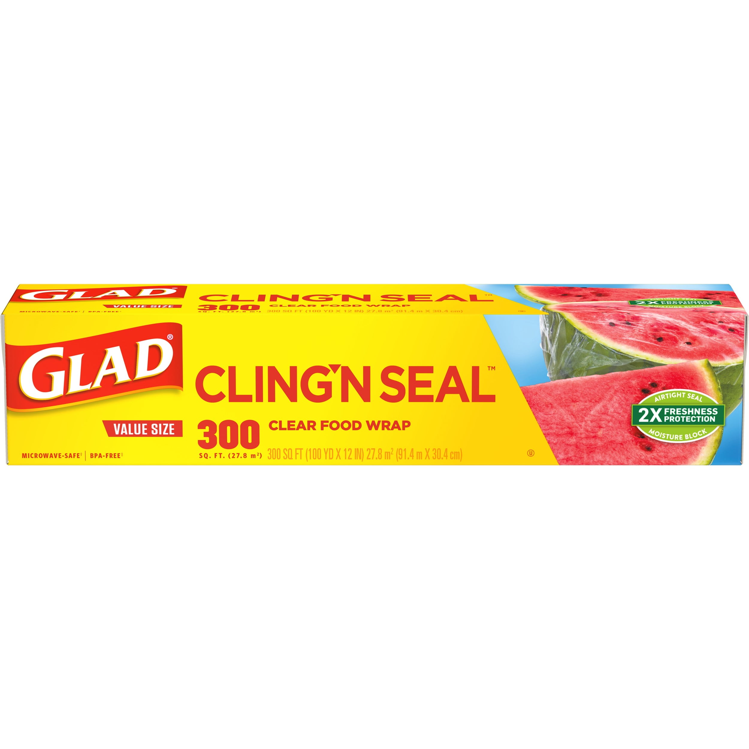 Glad Press'n Seal Plastic Food Wrap - 100 Square Foot Roll ( 3 count )
