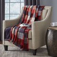 thumbnail image 3 of Serta Silky Plush Electric Heated Warming Throw Blanket Buffalo Check Red, 3 of 3