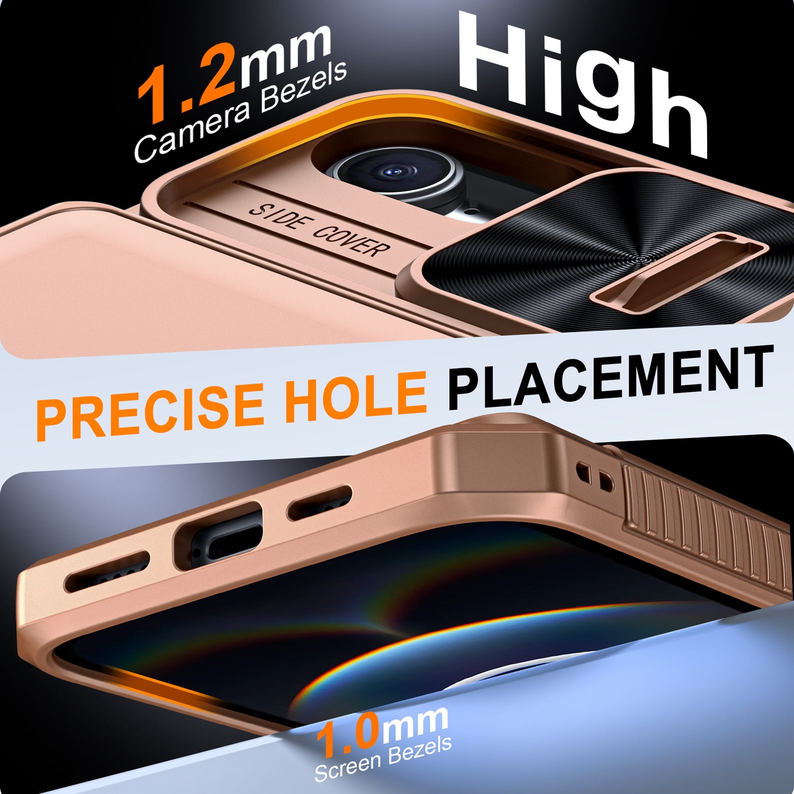 Vizvera for iPhone 16 E Case Wallet RFlD [Cards Holder][Camera Control][Camera Cover] Full Body Rugged Shockproof Silicone Protective Phone Case for iPhone 16 E-Gold