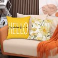 thumbnail image 3 of Pillow Covers 18x18 Set of 4, Watercolor Daisy Throw Pillow Covers, Hello Sunshine Summer Outdoor Decor Cushion Case Decoration for Home Couch Chair Sofa, 3 of 6