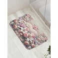 thumbnail image 3 of Ambesonne Romantic Bath Mat, Pastel Love Garden Flowers, 30.2" x 20", Pale Pink Peach and Lilac, 3 of 3