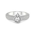 thumbnail image 3 of 2 Carat IGI Certified Pear Shape Lab Grown Diamond Engagement Ring | 14K White Gold | Amira Luxe Secret Double Halo Lab Diamond Ring | FG-VS1-VS2 Quality Friendly Diamonds, 3 of 5