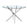 thumbnail image 2 of Round 45" x 45" 5pc Clear Glass Dinette Set with Cream Chairs, 2 of 5