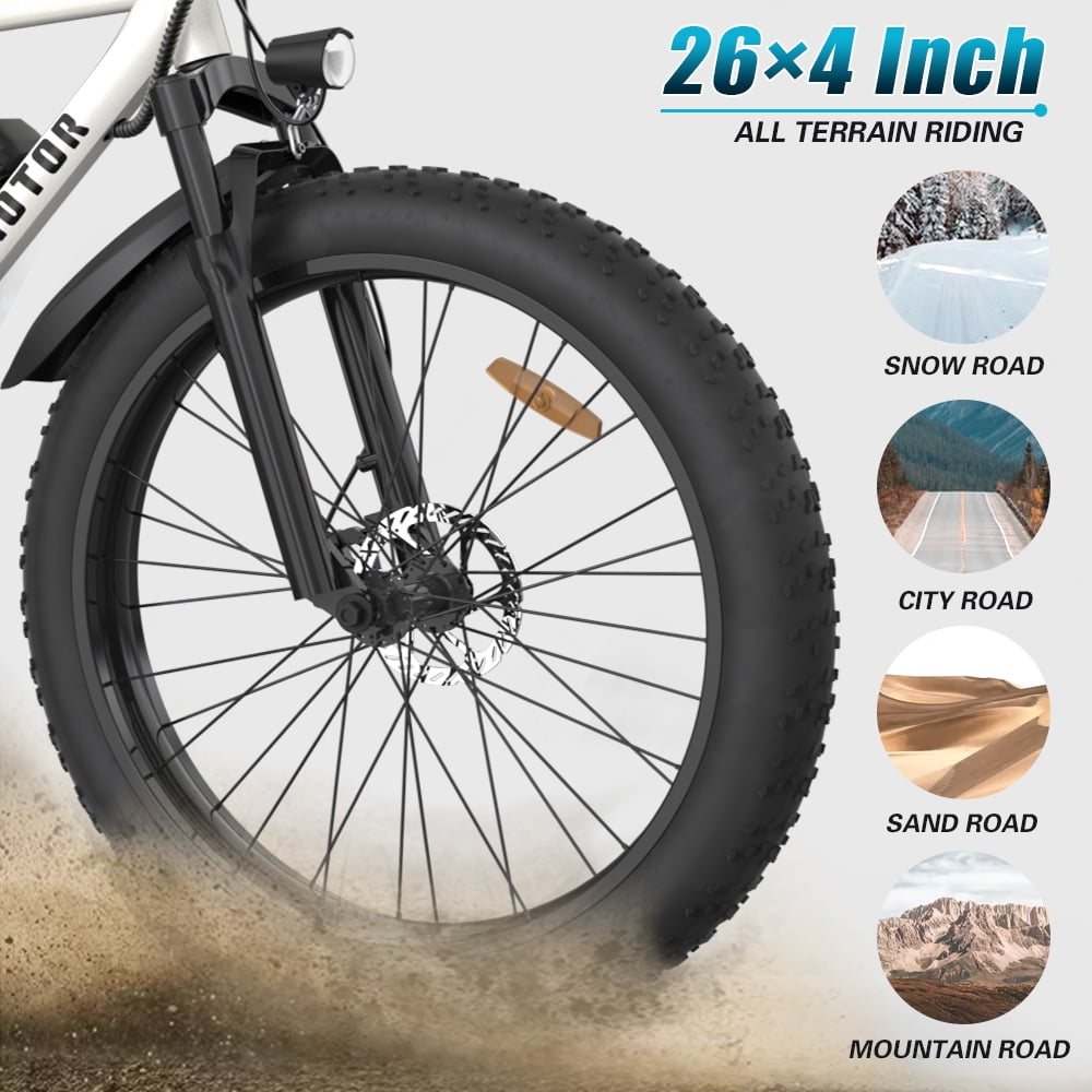 Aostirmotor Unisex City Electric Bike ebike With 750w Motor 48v 13ah Removable Lithium Battery With Rack And Fender 26x4.0 Inch Fat Tire Ebikes For Ad