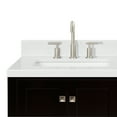 thumbnail image 5 of ARIEL Cambridge 36 Inch Espresso Bathroom Vanity with Sink, Solid Wood, Carrara White Quartz Countertop, 1.5-Inch Edge, Left Rectangular Undermount Sink, 2 Soft Closing Doors, 5 Drawers, 5 of 10