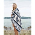 thumbnail image 2 of Blue Boho Beach Towels Oversized Super Absorbent, Southwestern Ethnic Aztec Retro Geometric Lightweight Bath Towel Quick Dry Sets For Bathroom/Pool/Rv Camping/Beach Play/Gym Room/Picnic 23"x47", 2 of 8