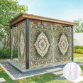 thumbnail image 6 of Green Boho Outdoor Curtains for Patio Waterproof,Windproof Privacy Curtains with Weighted Bottom,Chic Traditional Antique Geometric Rustic Outside Drapes for Picnic Garage Yard 54"x108" 2 Panel, 6 of 8